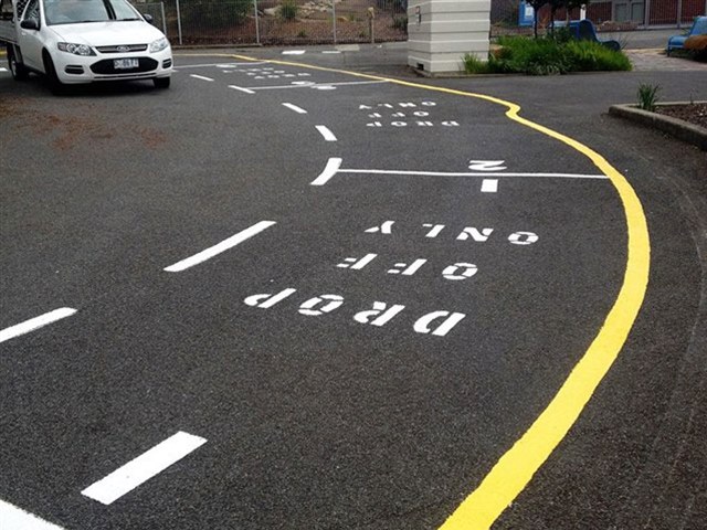 car park line marking and wording